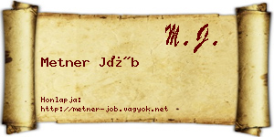 Metner Jób névjegykártya